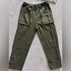 Zara Green Cargo Pants Straight Leg Durable